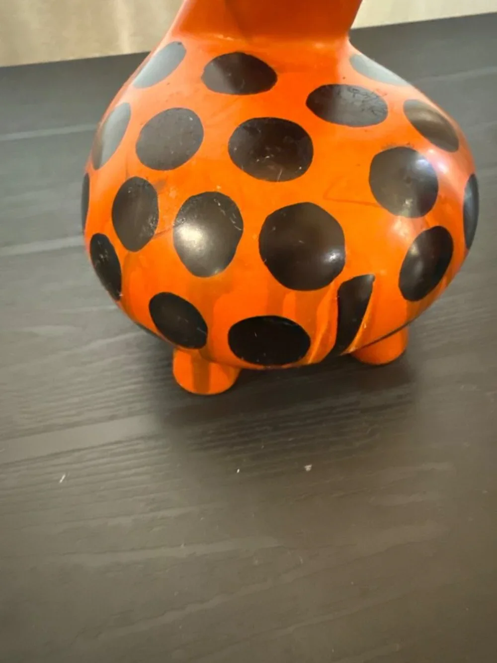HOUSE HIPPO-Hand-Painted Animal Figurines - Red Hippo Green Giraffe/Orange Giraf